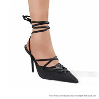 BEXIE-23 POINTED TOE PUMPS HIGH HEELS - BLACK