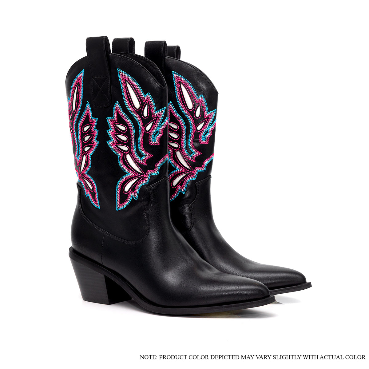 CASADI-1 EMBROIDERY COWBOY BOOTIE WITH MID HEEL