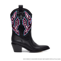 CASADI-1 EMBROIDERY COWBOY BOOTIE WITH MID HEEL