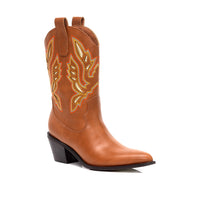 CASADI-1 EMBROIDERY COWBOY BOOTIE WITH MID HEEL