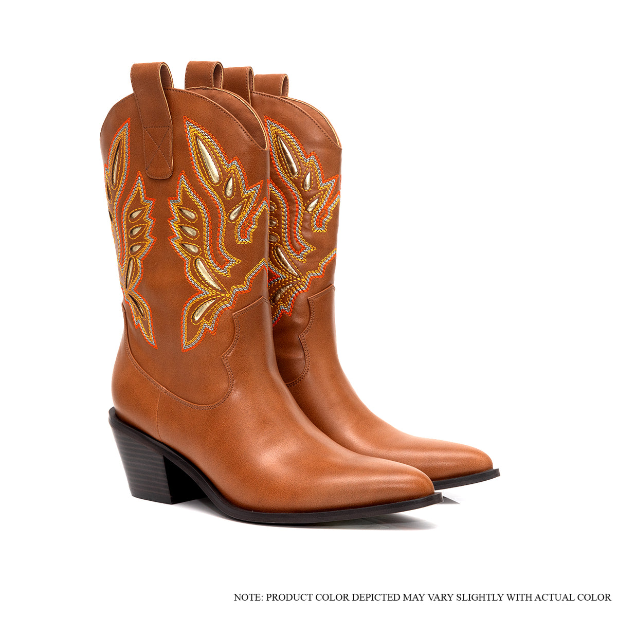 CASADI-1 EMBROIDERY COWBOY BOOTIE WITH MID HEEL
