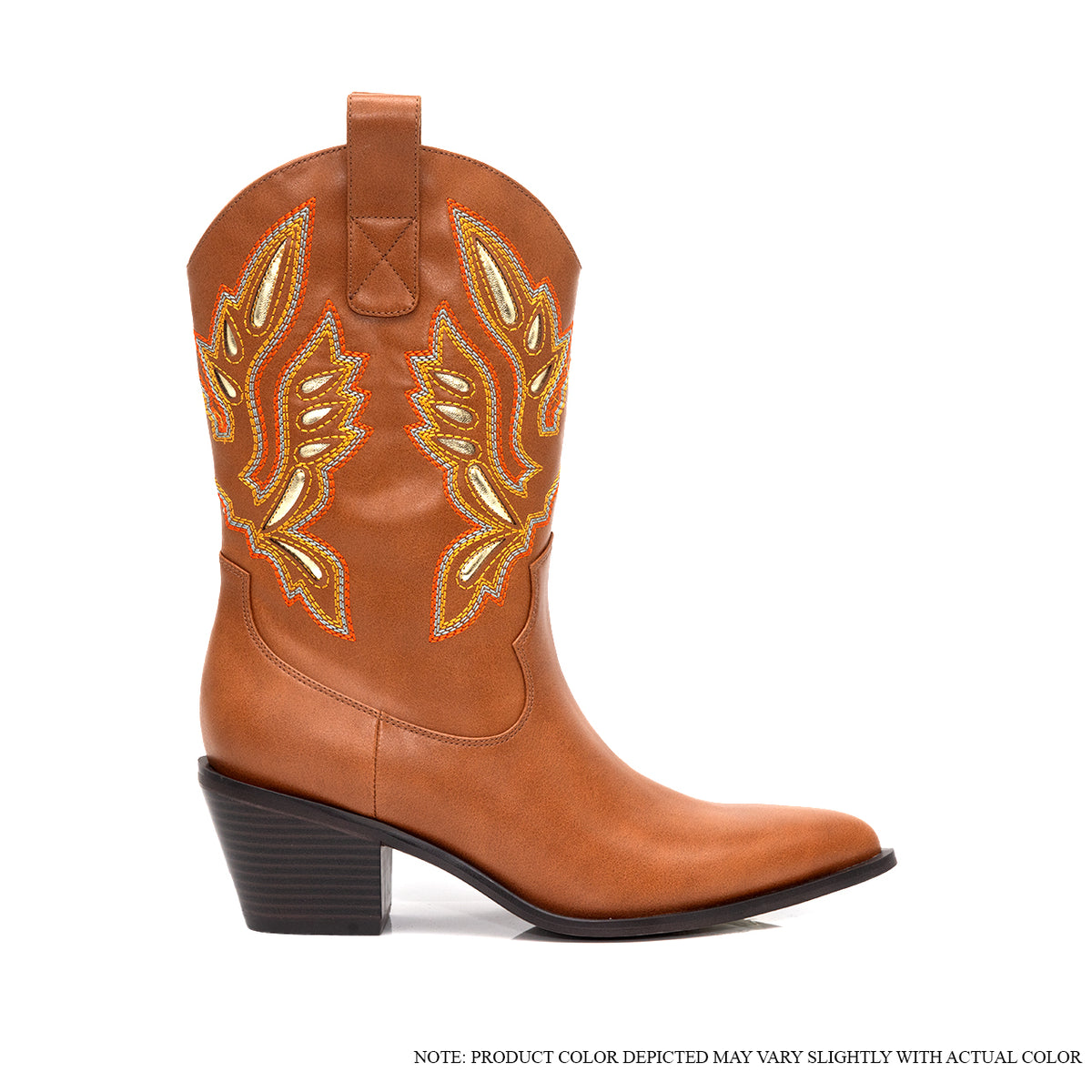 CASADI-1 EMBROIDERY COWBOY BOOTIE WITH MID HEEL