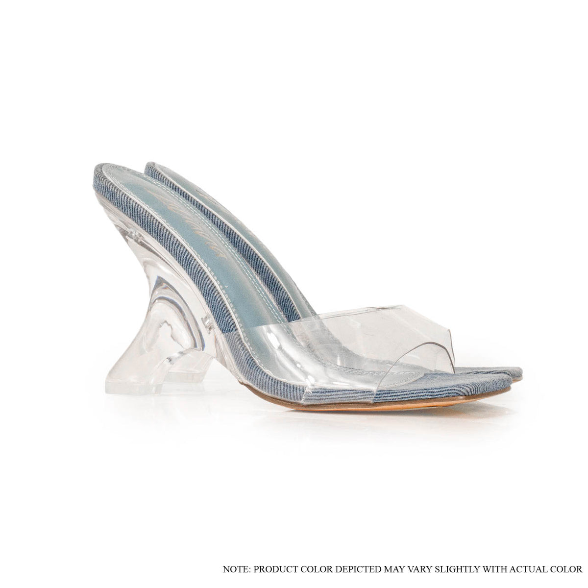 CINDI-1 CRYSTAL HEEL SANDALS WITH CLEAR UPPER