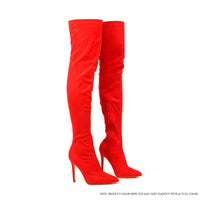 GISELE-7 STRETCHY KNEE-HIGH POINTY TOE BOOT