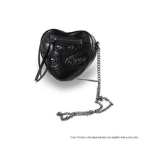 H-HEARTY HEART SHAPE CROSSBODY BAG - BLACK