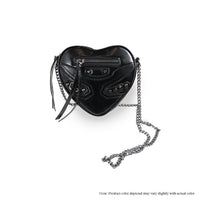 H-HEARTY HEART SHAPE CROSSBODY BAG - BLACK
