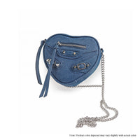 H-HEARTY HEART SHAPE CROSSBODY BAG - BLACK