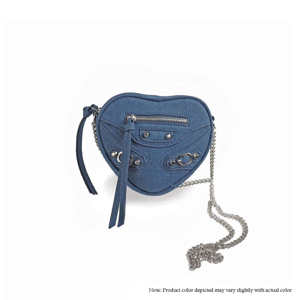 H-HEARTY HEART SHAPE CROSSBODY BAG - BLACK