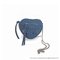 H-HEARTY HEART SHAPE CROSSBODY BAG - BLACK