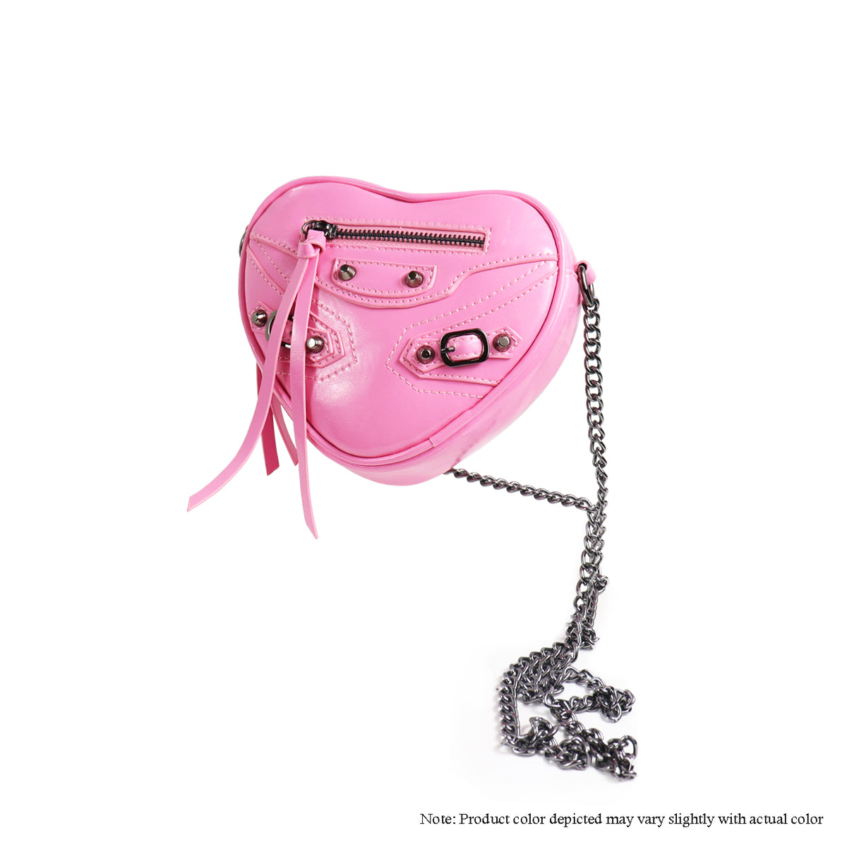 H-HEARTY HEART SHAPE CROSSBODY BAG - BLACK