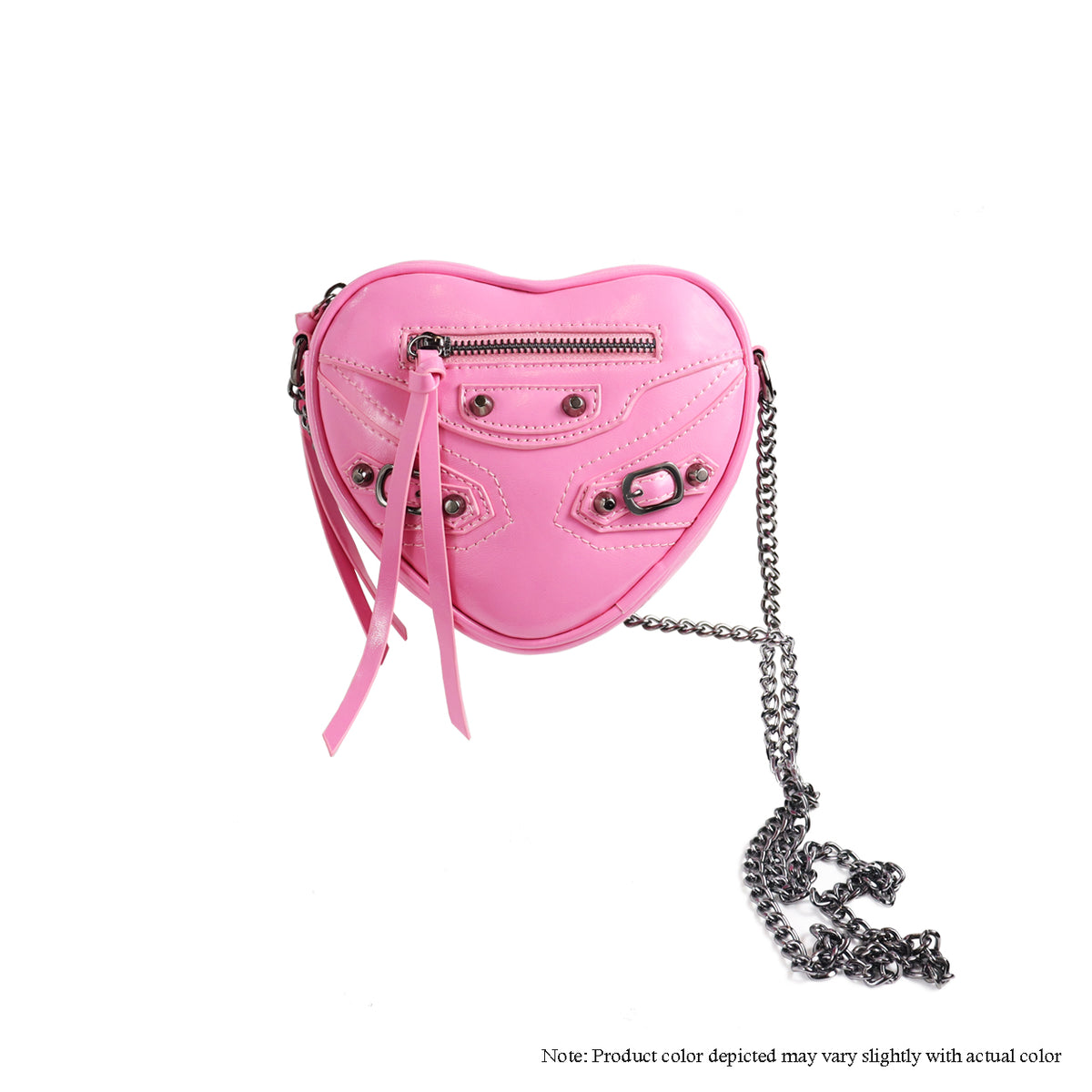 H-HEARTY HEART SHAPE CROSSBODY BAG - BLACK
