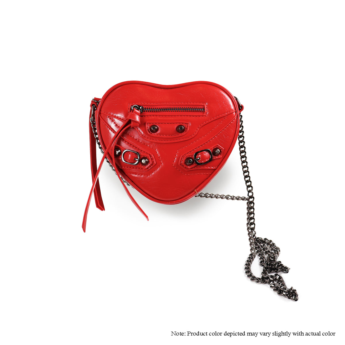 H-HEARTY HEART SHAPE CROSSBODY BAG - BLACK