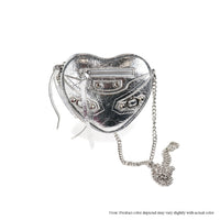H-HEARTY HEART SHAPE CROSSBODY BAG - BLACK