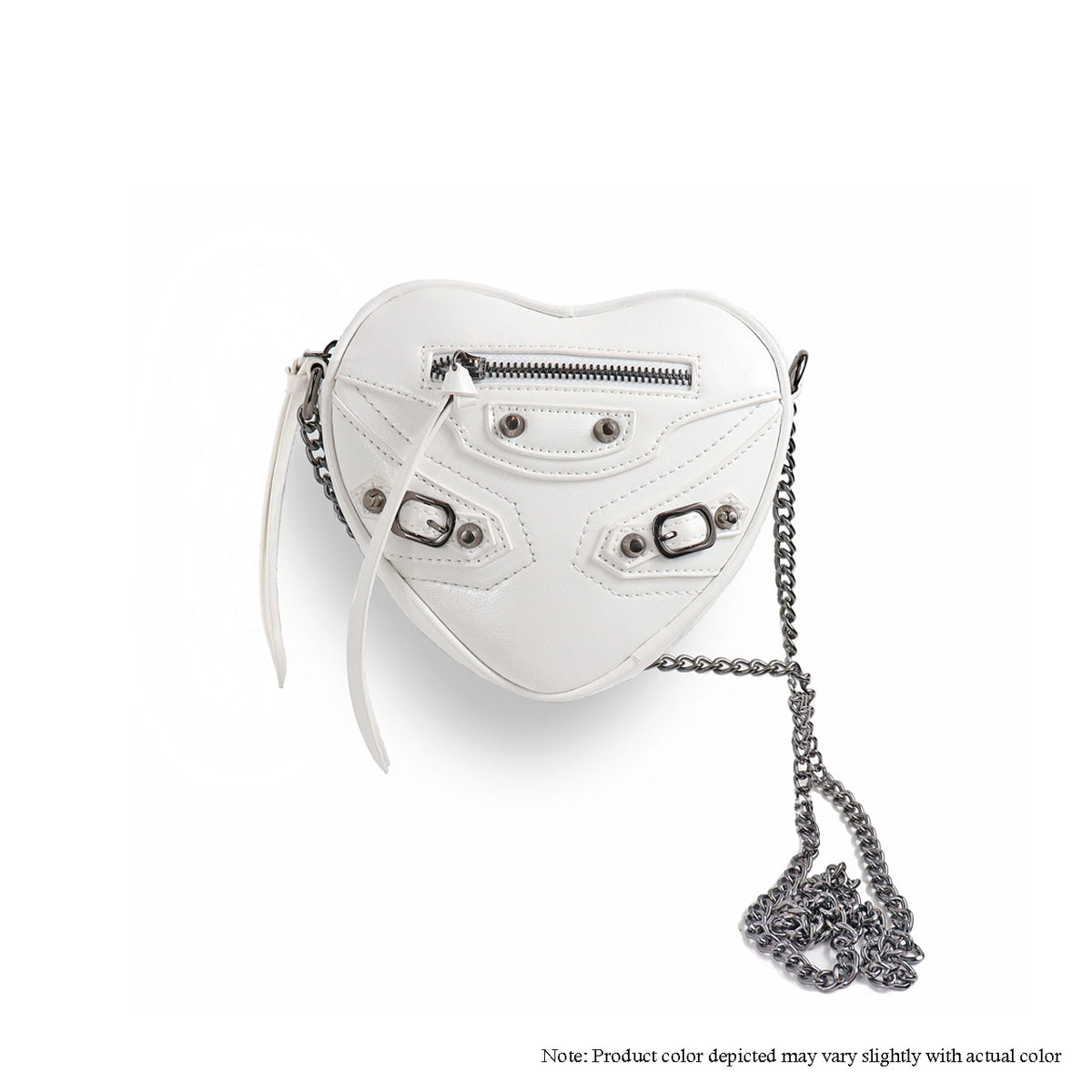 H-HEARTY HEART SHAPE CROSSBODY BAG - BLACK