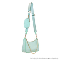 H-PARADISE CROSSOVER SHOULDER CHAIN NYLON BAG WITH POUCH HANDBAG