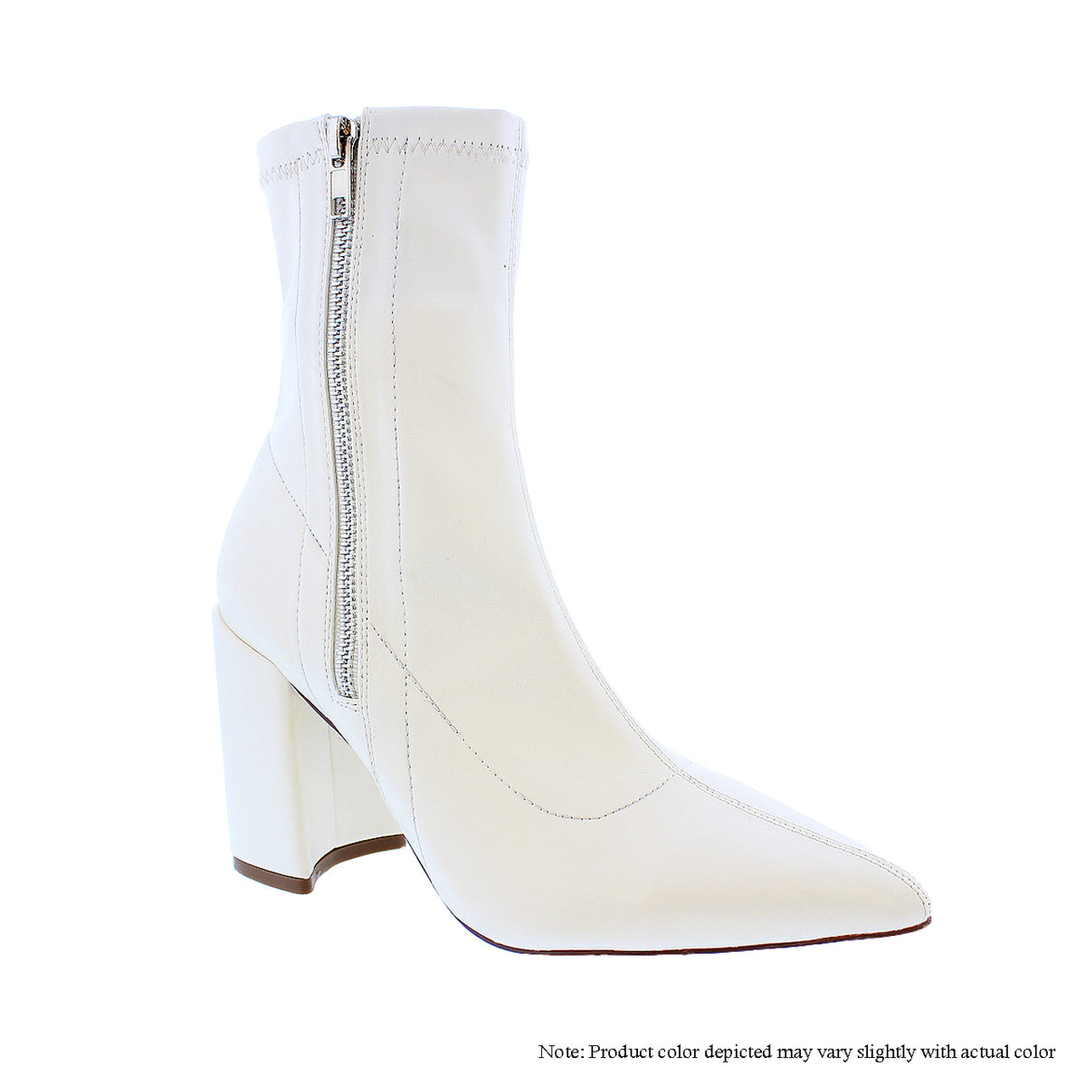KATANA-1-PU POINTED CHUNKY HEEL & ZIPPER BOOTIES