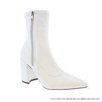 KATANA-1-PU POINTED CHUNKY HEEL & ZIPPER BOOTIES