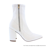 KATANA-1-PU POINTED CHUNKY HEEL & ZIPPER BOOTIES