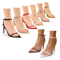 LAUCIA-19 POINTY OPEN TOE ANKLE STRAP W/ STILETTO HEEL