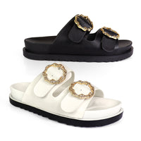 LILITH-2 OPEN TOE DUO STRAP BUCKLES PLATFORM SANDAL