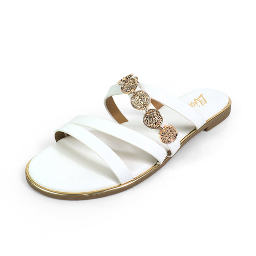 AMRIT-2 COIN STRASP SLIDE SANDALS