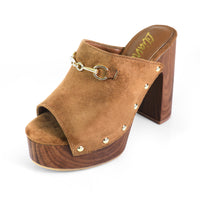 PEEP TOE HORSEBIT STUD MULE W WOOD PLATFORM, ANDAZ-4