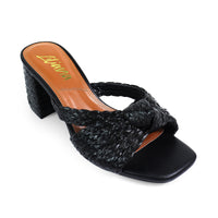ASHLEY-1 RAFFIA W CHUNCKY HEEL