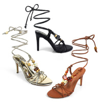 ASSA-2 BEADS ANCKLE STRAPPY W/ HEEL