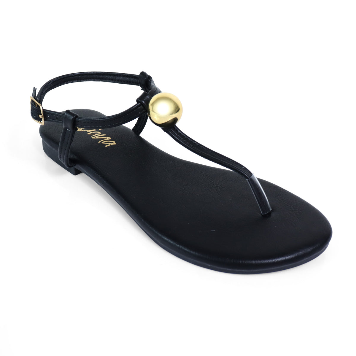 METAL BALL THONG FLAT SANDAL, BETTI-1