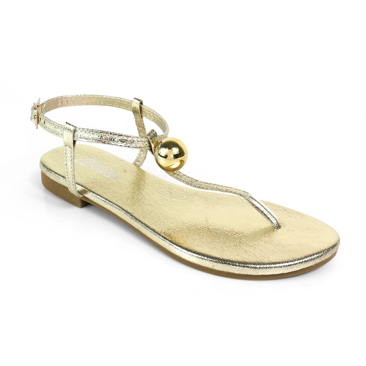 METAL BALL THONG FLAT SANDAL, BETTI-1