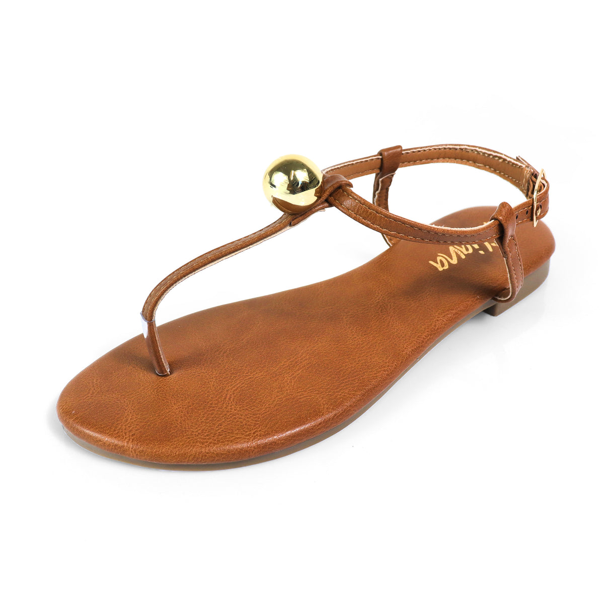 METAL BALL THONG FLAT SANDAL, BETTI-1