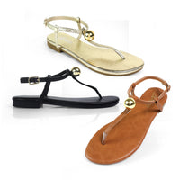 METAL BALL THONG FLAT SANDAL, BETTI-1