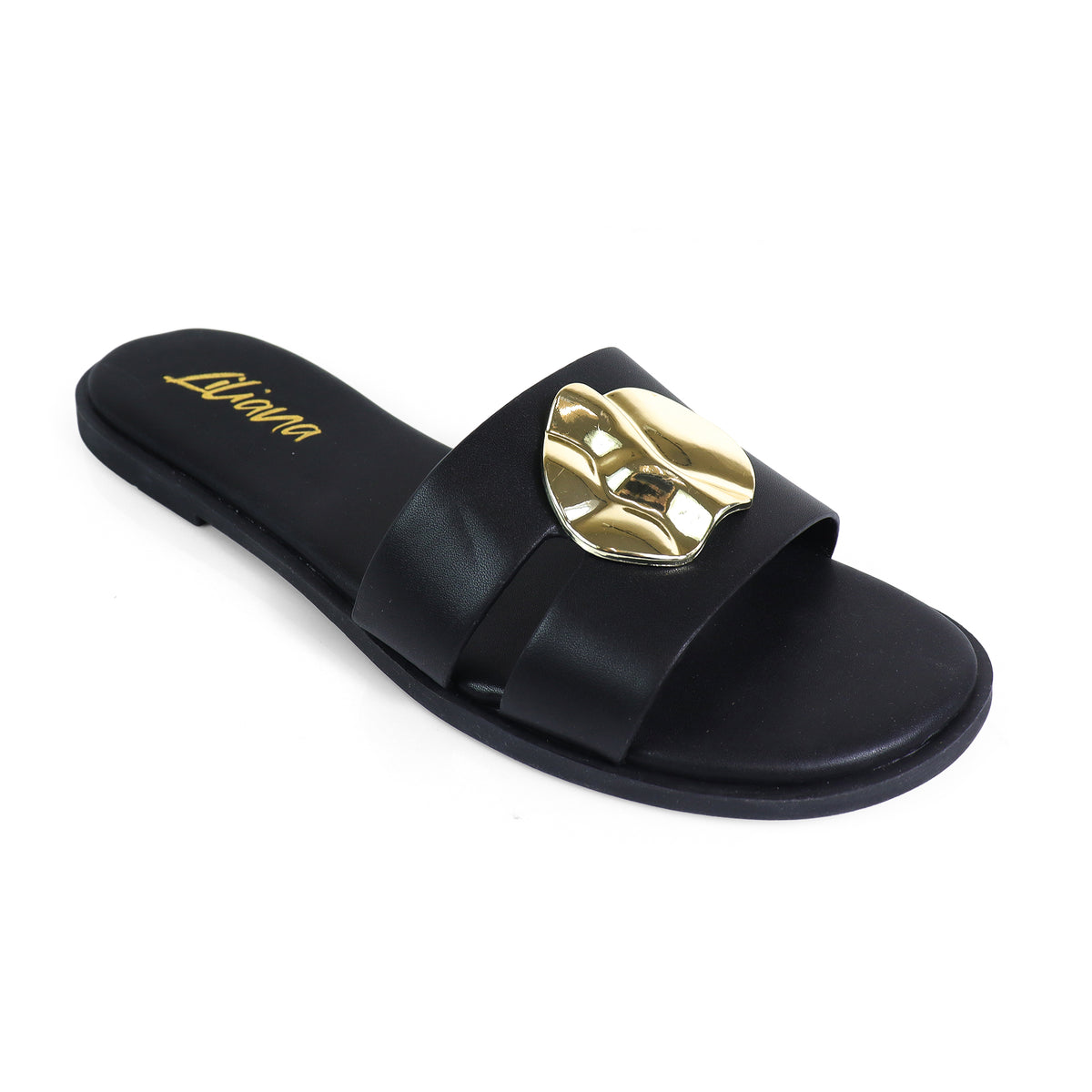 BICKLEY-30 METAL DETAILS OPEN TOE SLIDES