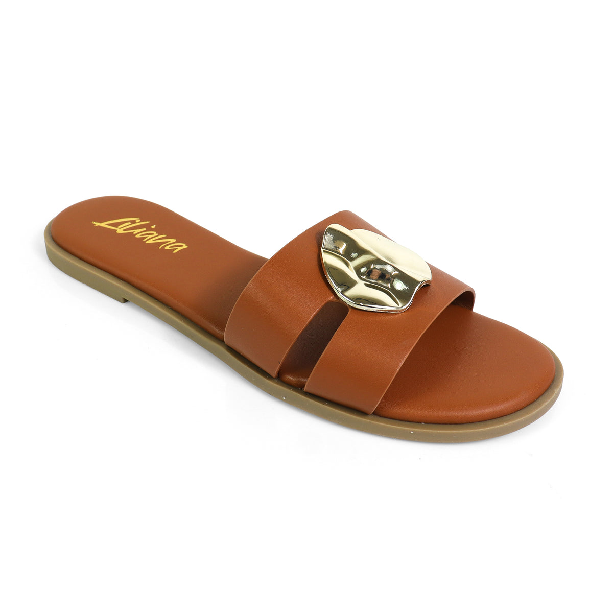 BICKLEY-30 METAL DETAILS OPEN TOE SLIDES