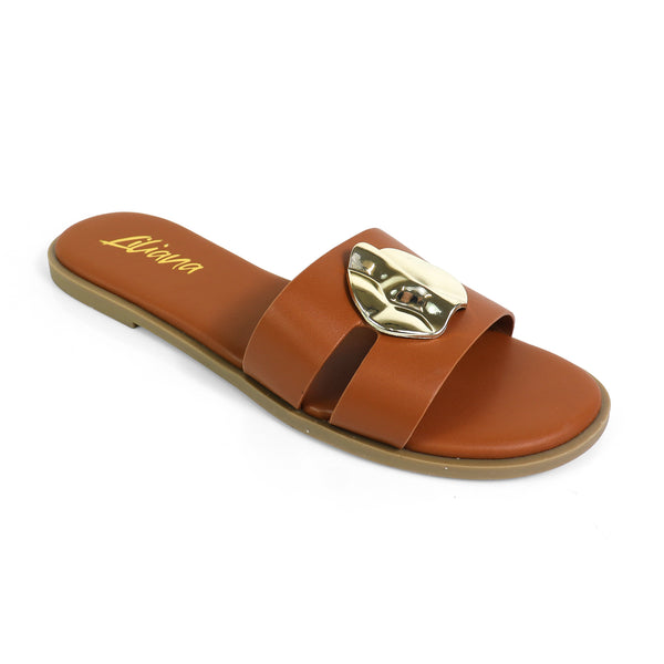 BICKLEY-30 METAL DETAILS OPEN TOE SLIDES