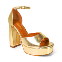 BLISS-1  ANKLE STRAP PLATFORM SANDAL W/ CHUNCKY HEEL
