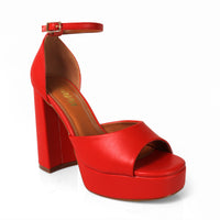 BLISS-1  ANKLE STRAP PLATFORM SANDAL W/ CHUNCKY HEEL