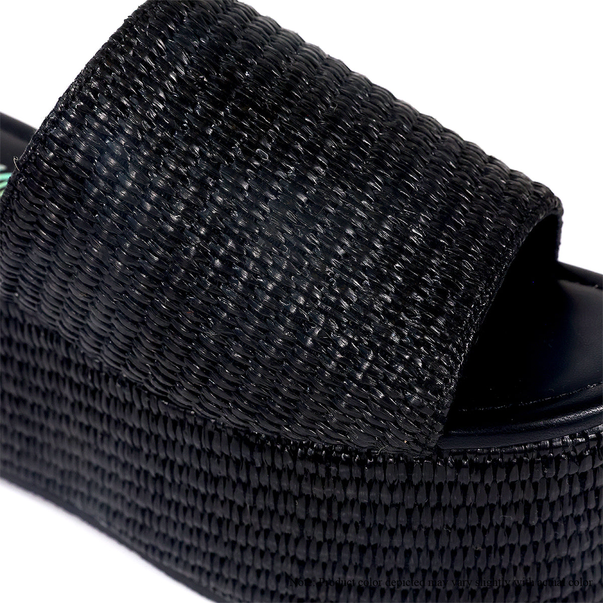 BUDZA-6 RAFFIA PLATFORM SLIDES WEDGE