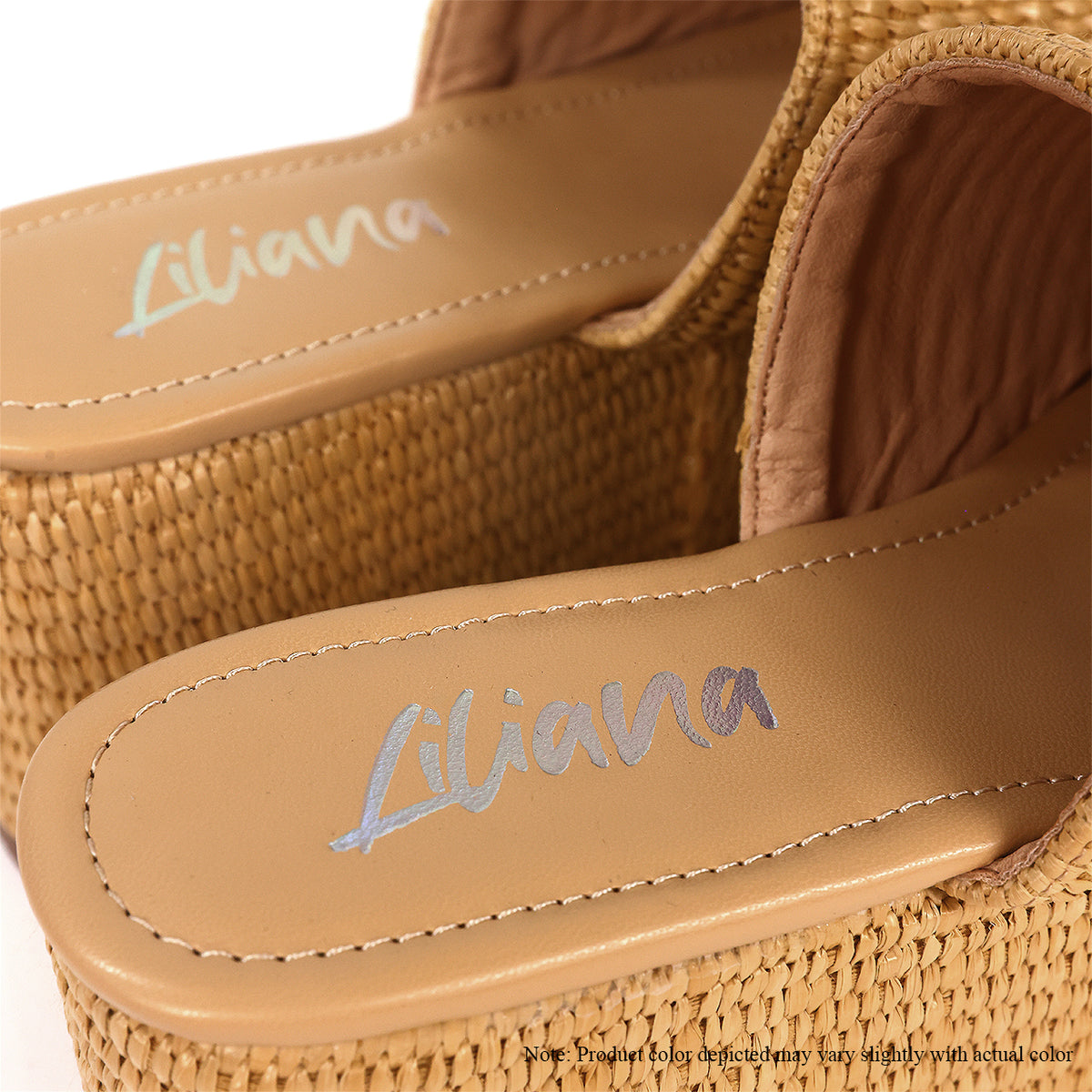 BUDZA-6 RAFFIA PLATFORM SLIDES WEDGE