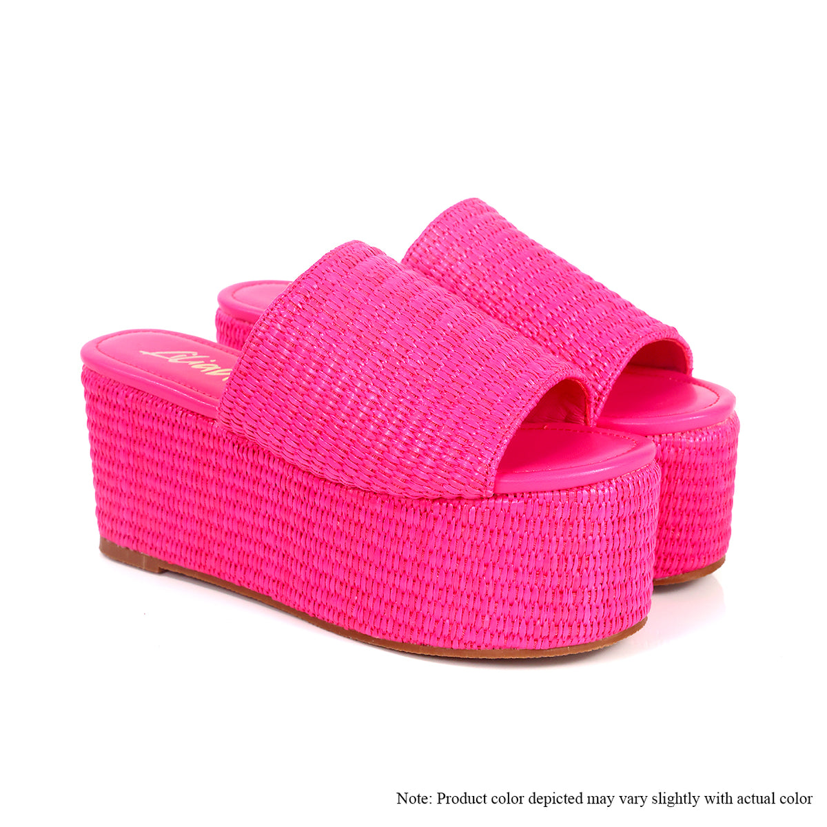 BUDZA-6 RAFFIA PLATFORM SLIDES WEDGE