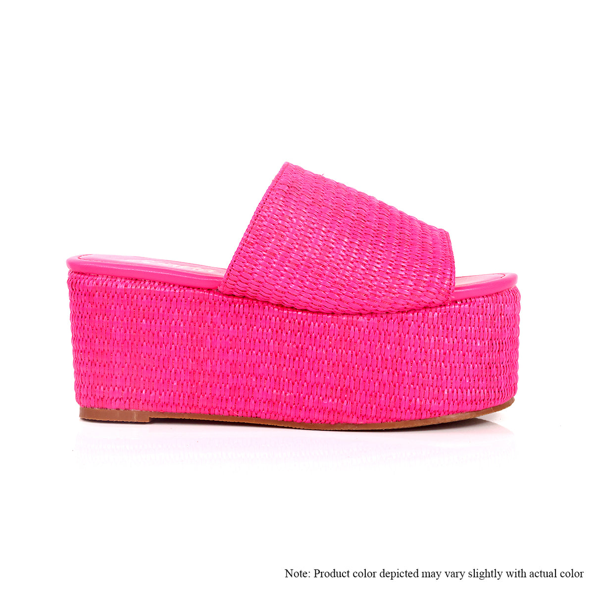 BUDZA-6 RAFFIA PLATFORM SLIDES WEDGE