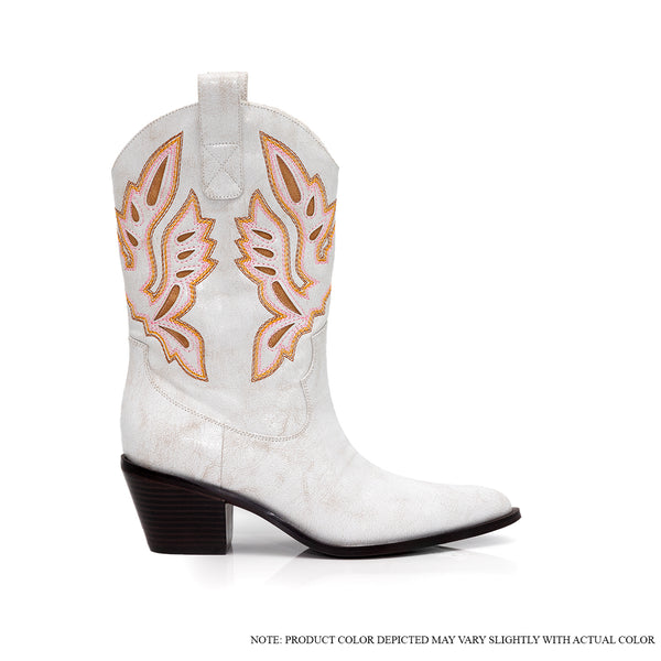 CASADI-1 EMBROIDERY COWBOY BOOTIE WITH MID HEEL