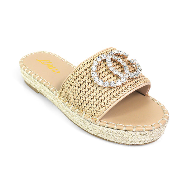 CHANELLE-1 RHINESTONE ESPADRILLE LOW PLATFORM