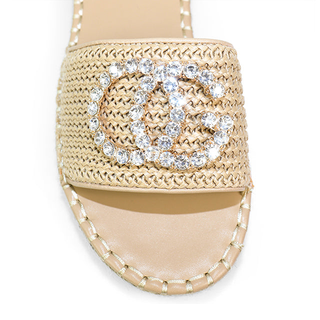 CHANELLE-1 RHINESTONE ESPADRILLE LOW PLATFORM