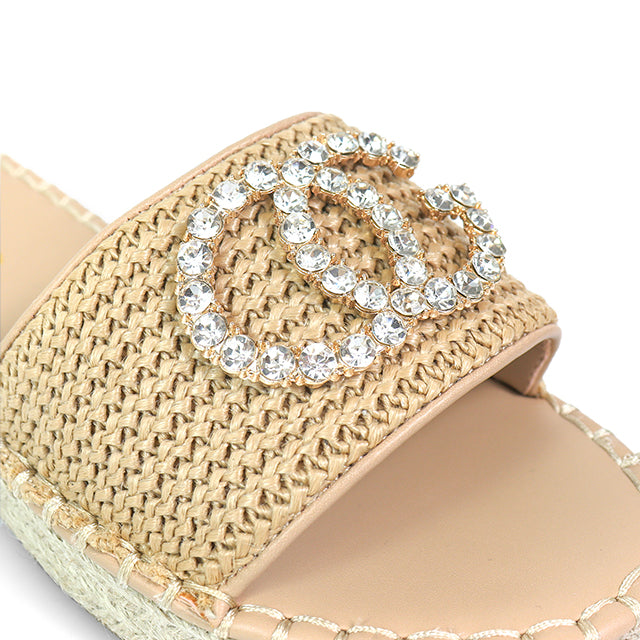 CHANELLE-1 RHINESTONE ESPADRILLE LOW PLATFORM