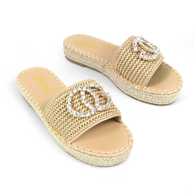 CHANELLE-1 RHINESTONE ESPADRILLE LOW PLATFORM