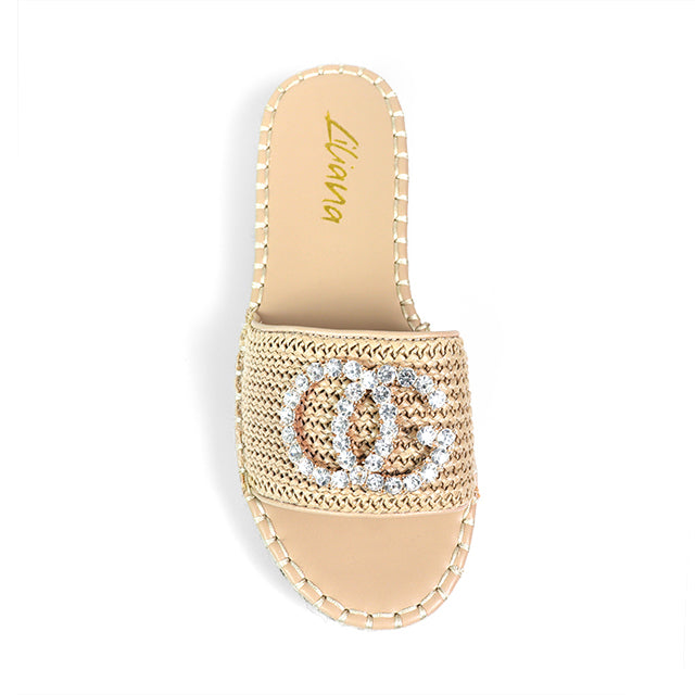 CHANELLE-1 RHINESTONE ESPADRILLE LOW PLATFORM