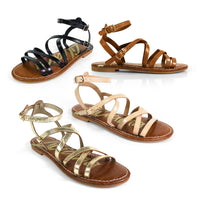 CLARISSA-27 STRAP SANDAL W/ CROC FOOTBED DETAIL