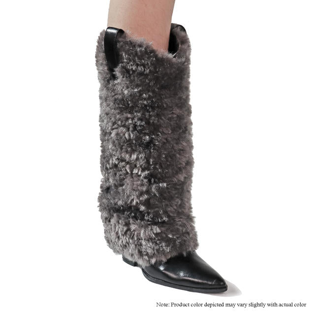 COLEEN-4 POINTED TOE FAUX FUR KNEE HIGH COWBOY BOOTS