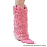 COLEEN-4 POINTED TOE FAUX FUR KNEE HIGH COWBOY BOOTS